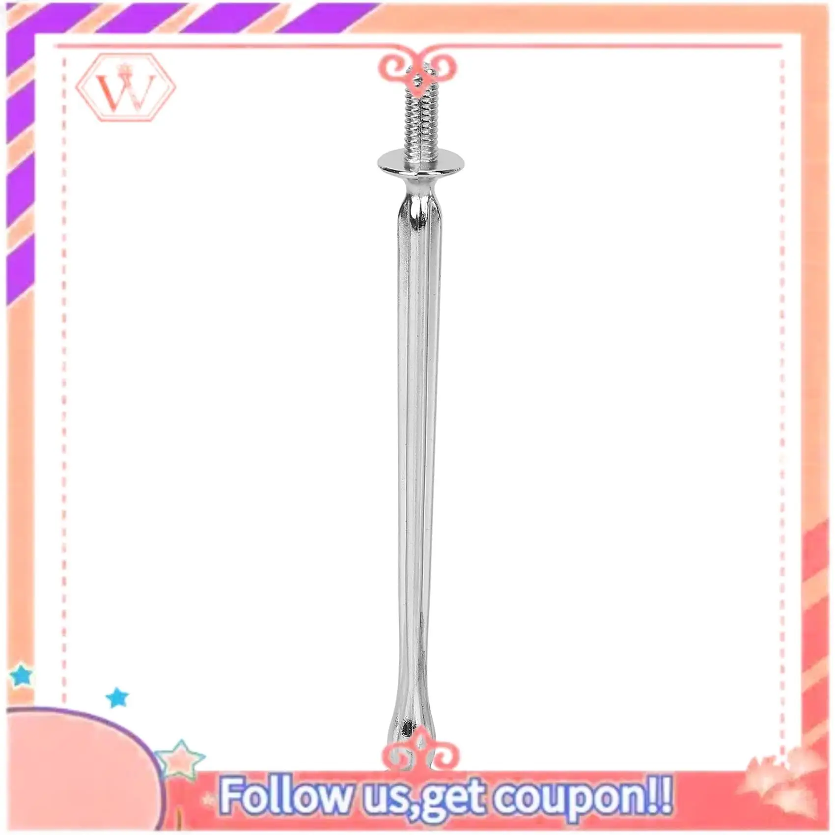 AT84-3Set 2 3 Tier Cake Plate Stand Heavy Metal Center Handle Fitting Hardware Rod Shape:Ornate Victoriana
