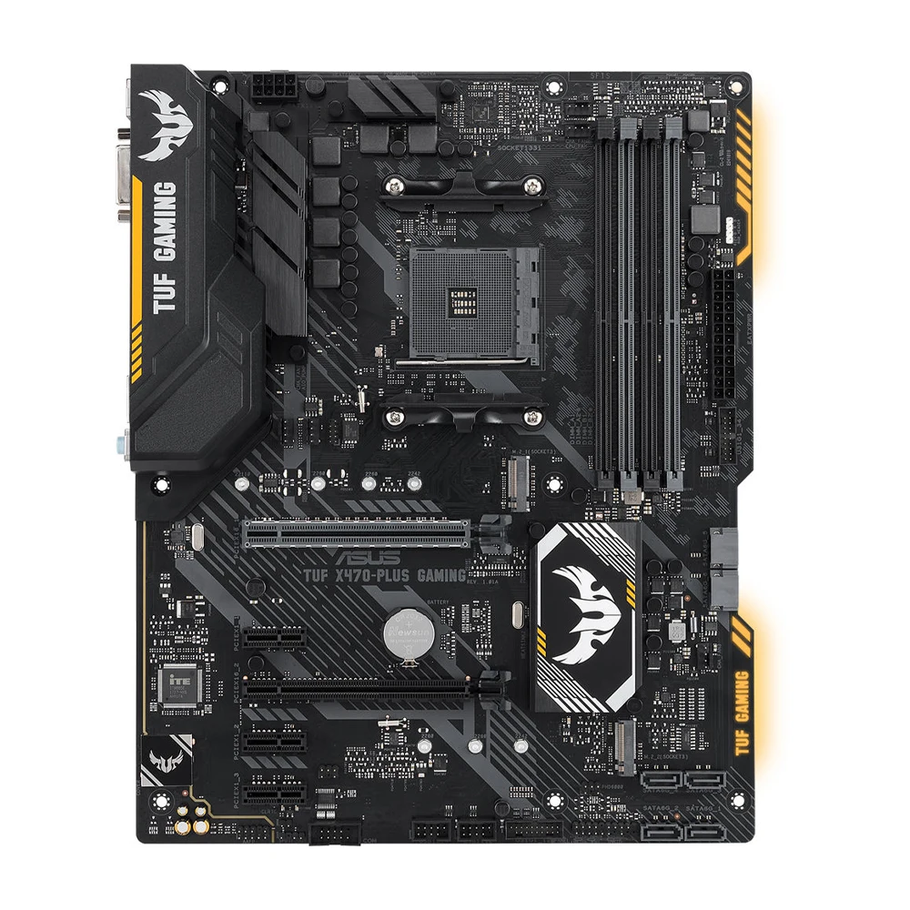 ASUS TUF X470-PLUS GAMING Motherboard AM4 Socket Support Ryzen 7 5700X3D Ryzen 5 5500 CPU 4×DDR4 DIMM 64GB M.2 USB3.1 HDMI ATX