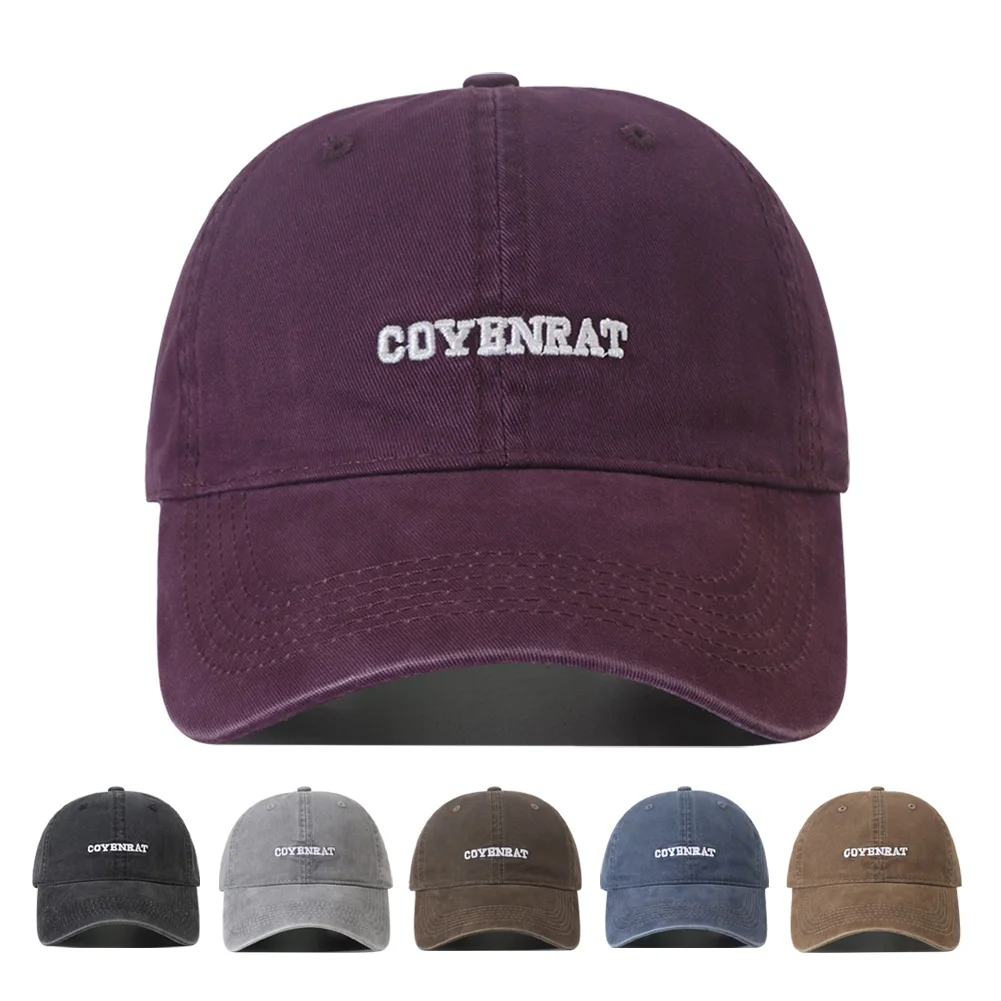 قبعة بيسبول كبيرة الحجم مطرزة بحروف من القطن المغسول، قبعة لسان البط قابلة للتعديل للحماية من الشمس، قبعات رأس كبيرة للنساء والرجال