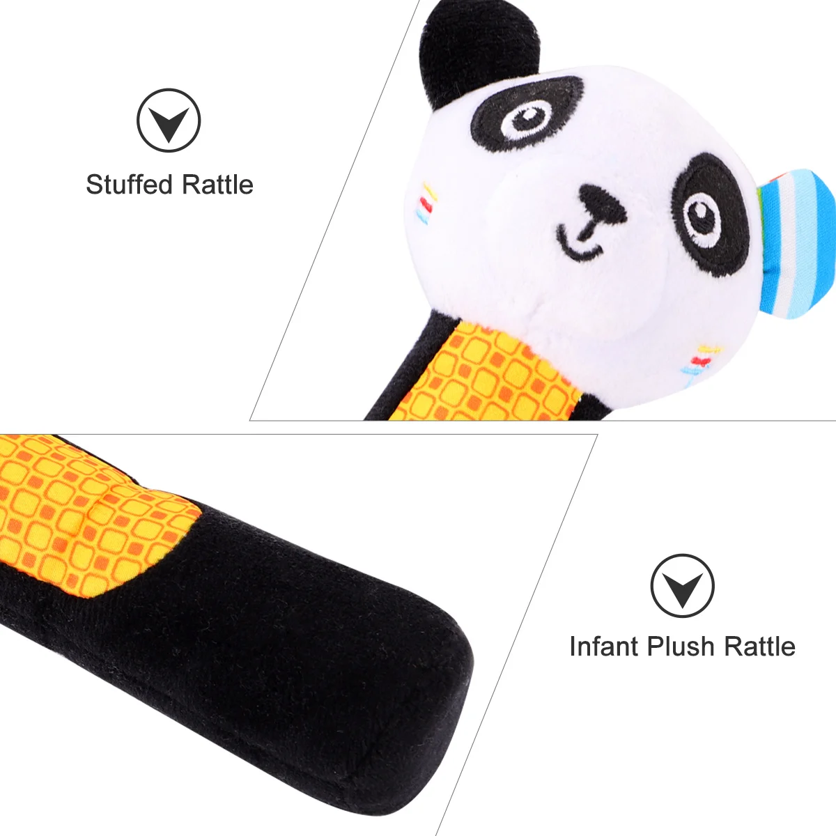 ของเล่นเขย่ามือเด็กทารกแรกเกิด สีดำ ขนาดเล็ก 1 ชิ้น ของเล่นสัตว์ตุ๊กตาเขย่ามือ ช่วยพัฒนาการทางประสาทสัมผัส