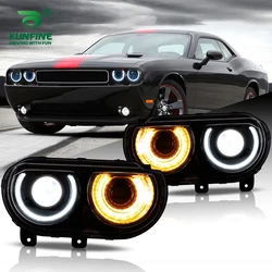 Car Styling Pair Of  Car Headlight Assembly For Dodge Challenger 2008-2014 LED Head Lamp Car Tuning Light Parts Plug And Play