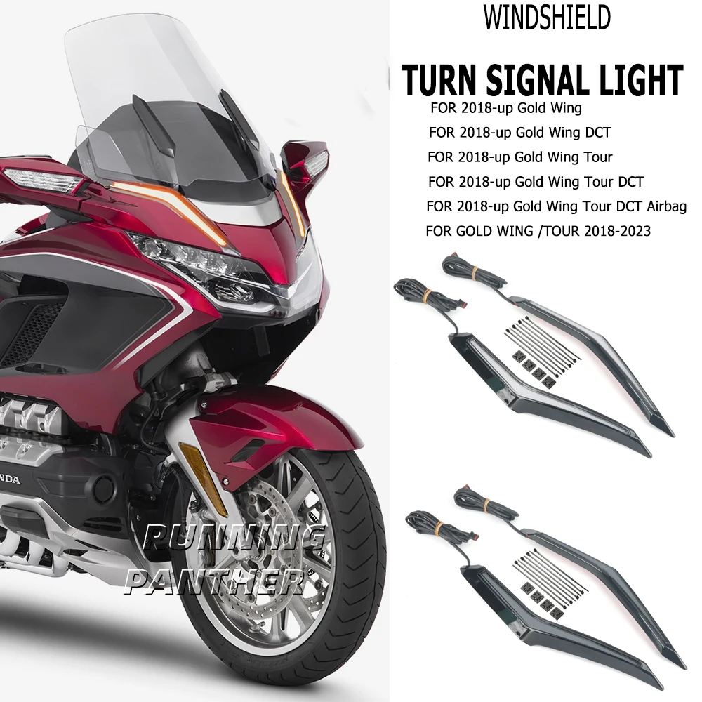 STRIKE WINDSHIELD TRIM LED Decorative Light Running Light Turn Signal Light For HONDA Goldwing GL1800 2018 UP 2018-2023