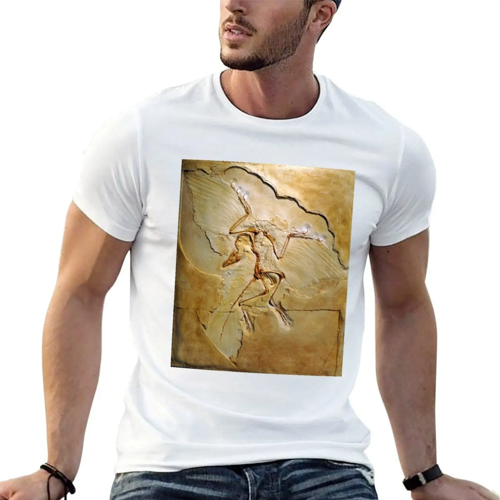 

Archaeopteryx fossil, Berlin specimen (C010/2628) T-Shirt t shirts cotton 100% t shirts for man pack cotton T-Shirt