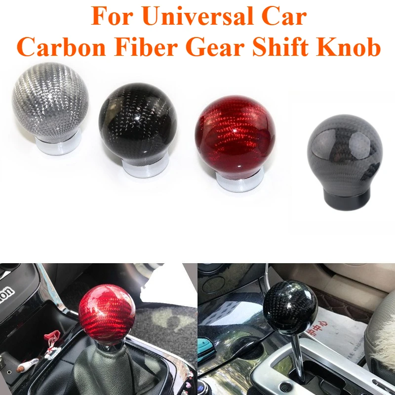 

Carbon Fiber Manual Car Shift Knob Round Shape Gear Stick Head Universal Fit For Racing Street Vehicles Anti Slip Grip Upgrade