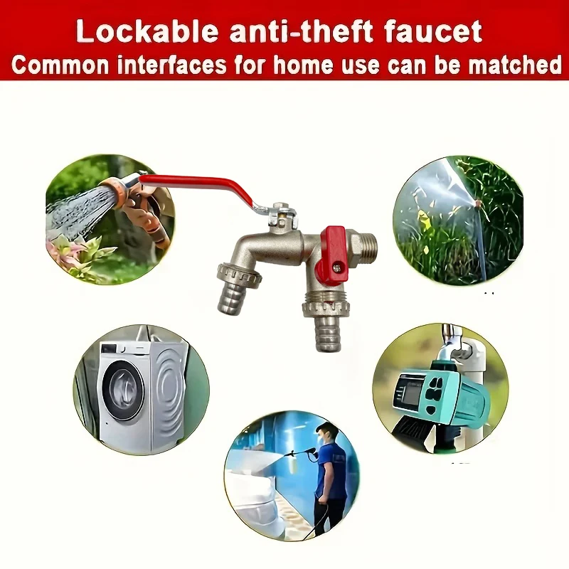 Classic Dual-Outlet Garden Faucet - Zinc Alloy, 1/2