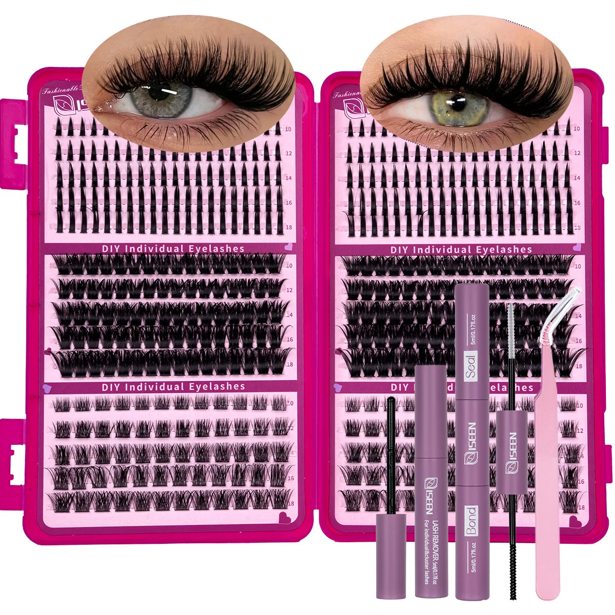 DIY Wimpern-Cluster-Set Große Kapazität Weiche Wimpern Faux Mink Wimpernverlängerung Einzelwimpern DIY zu Hause Wiederverwendbar – Detail 10