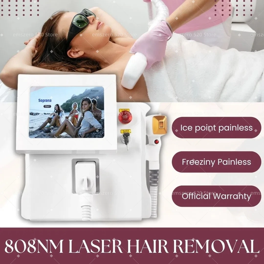 

Depiladora Laser Painless Permanen 3 Wavelength Diode Laser Hair Removal Machine 808NM Ice Platinum Cooling System Beautiful