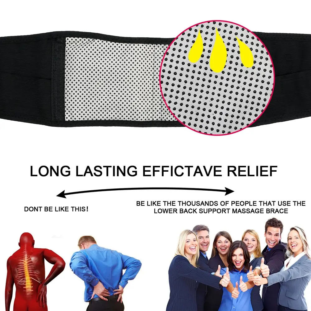 Unisex Magnetische Rückenstützgürtel Einstellbare Heizung Selbsttherapie Rücken Taille Stützgürtel Lendenwirbelstütze Massageband Gesundheitswesen – Detail 4