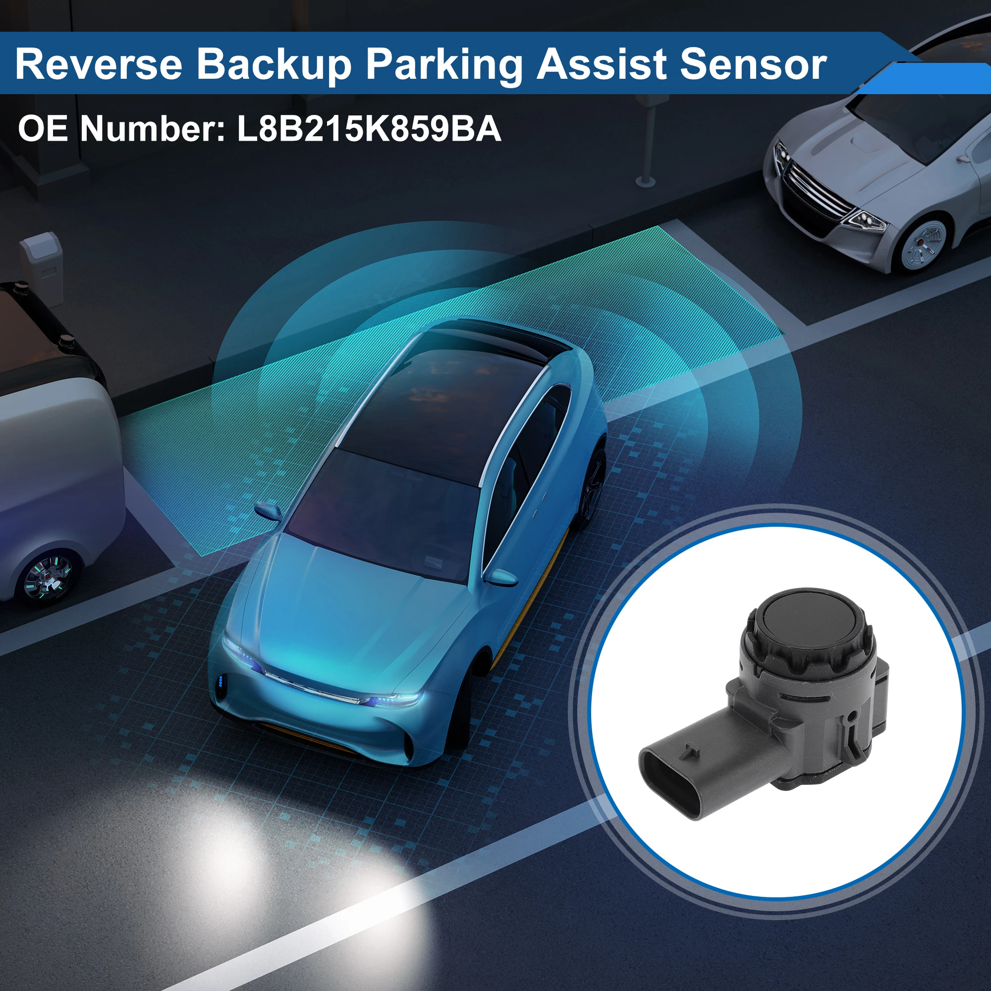 UXCELL No.L8B215K859BA Reverse Backup Parking Sensor for Jaguar I-Pace 2018-2024 Black