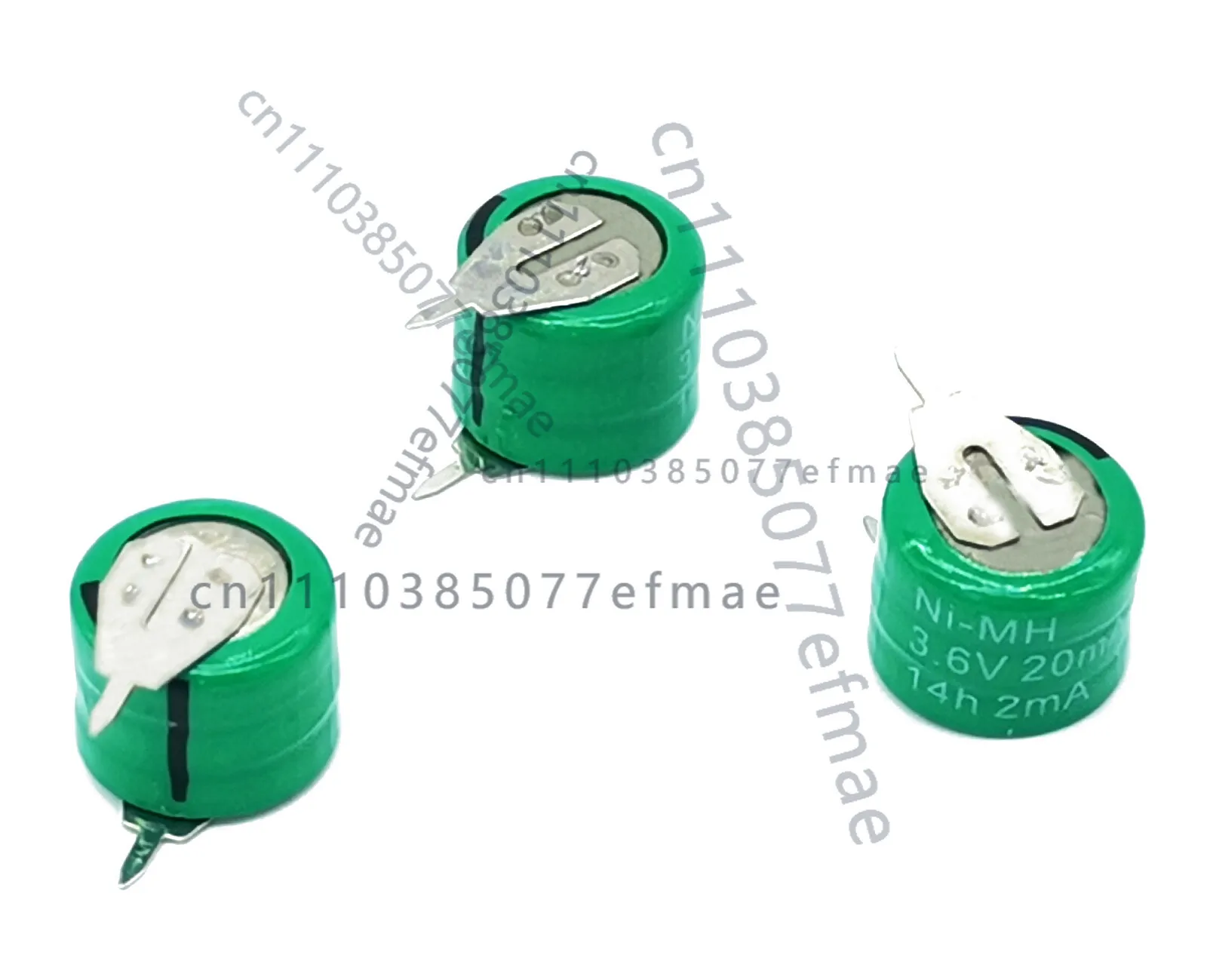 3x Button Rechargeable Ni-MH Battery w/tabs 3.6V 20MAH For PLC Data backup power