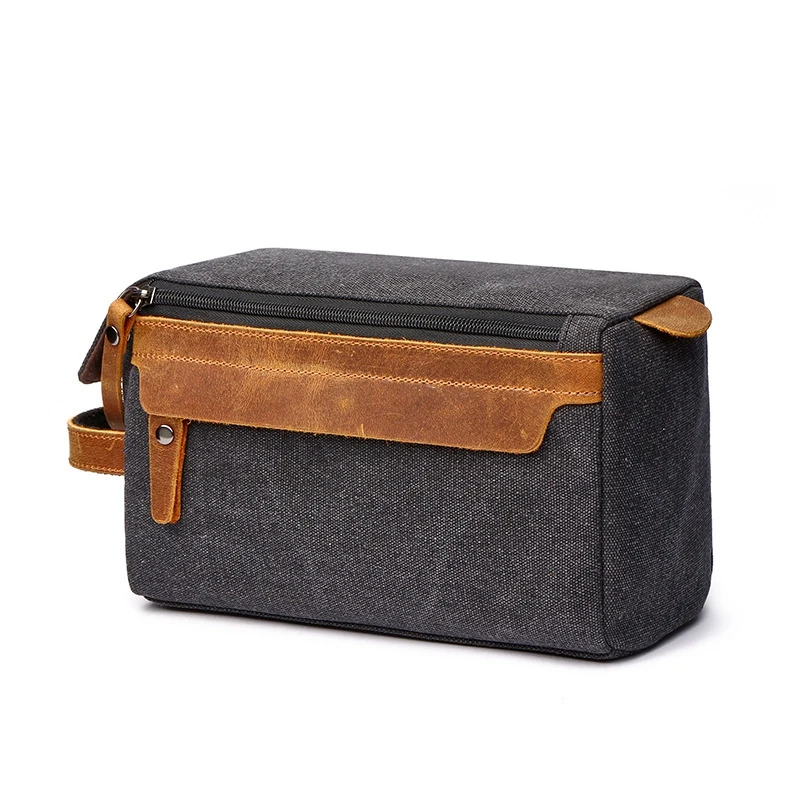 Men Travel Canvas Shaving Kits Cosmetic Makeup Organizer Women Toiletry Bag With Double Compartments Kosmetyczka Beauty Case