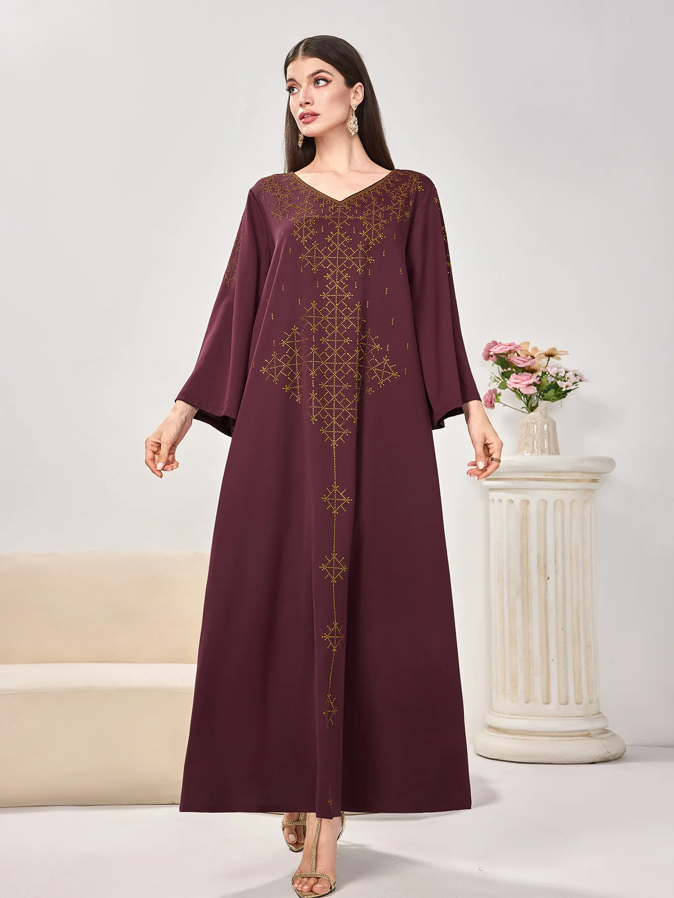 Ramadan dubaï Abaya diamants Jalabiya femmes musulmanes Robe de soirée turquie caftan Caftan Marocain Femme Robe Eid Kebaya Robe