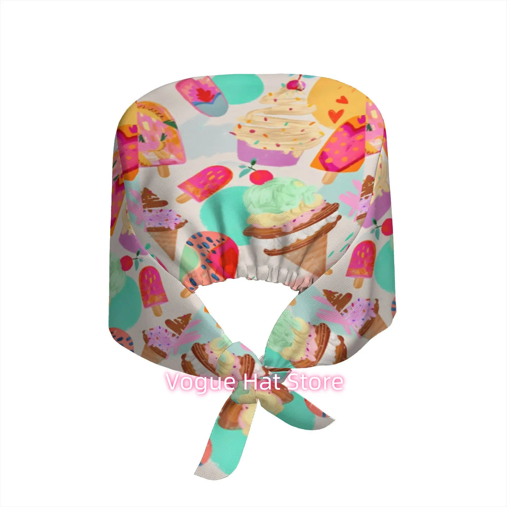 1pc of Work Hat Featuring a Vibrant Illustration of an Ice Cream Cone And Popsicle, Perfect for Summer-Themed Art Decor And a De