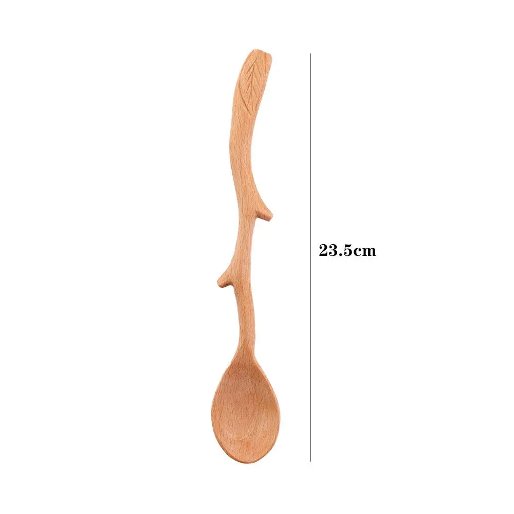 Forma de ramo alça longa cozinhar talheres de mistura colher de madeira colher de sopa utensílio de cozinha colher de agitação