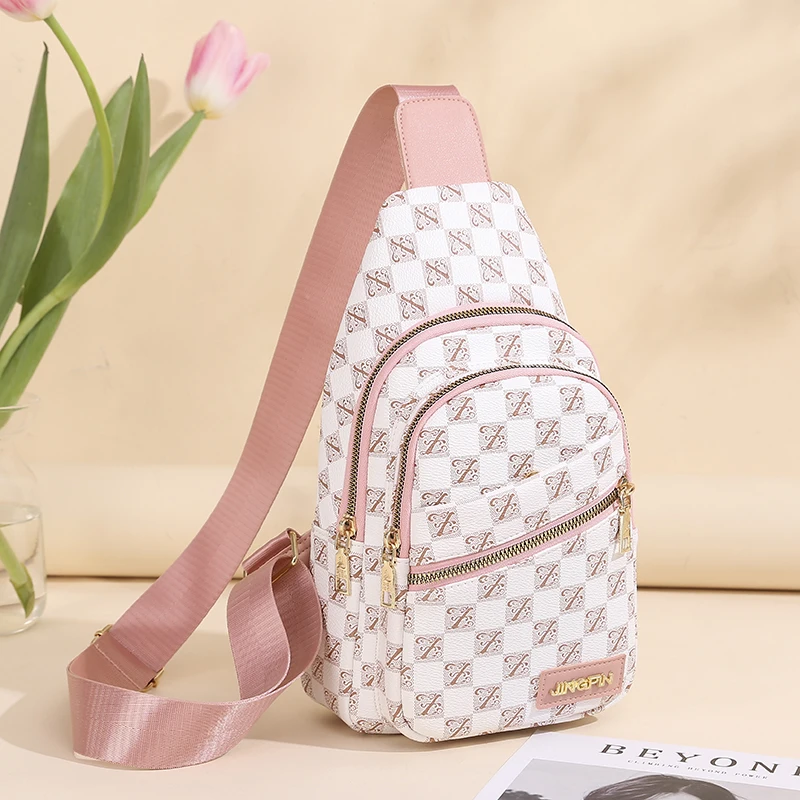 ใหม่ผู้หญิงหน้าอกแพ็ค2022กระเป๋าสำหรับสตรีหญิงสลิงกระเป๋า Crossbody ไหล่กระเป๋า PU หนัง Messenger แพ็ค