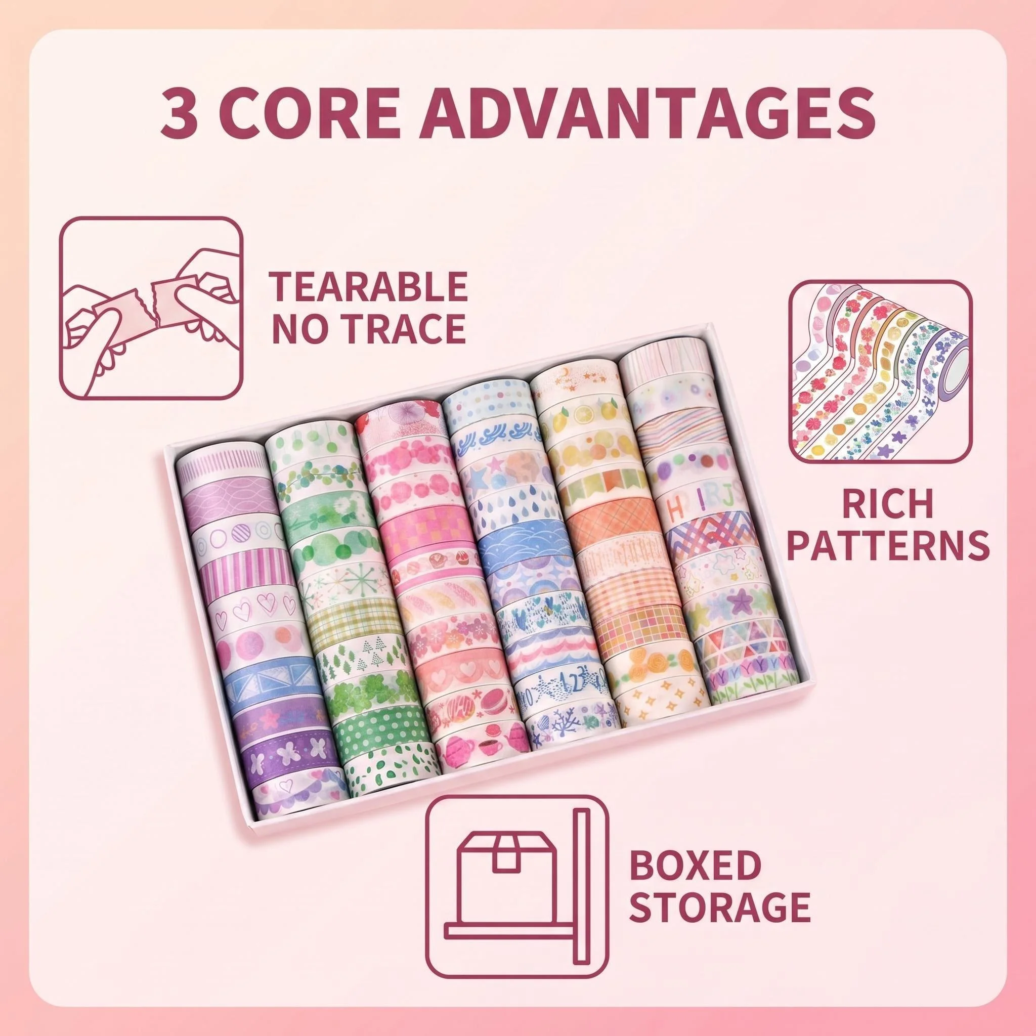 From monochrome lines to pastel dreams every roll wraps your world in tiny beautiful details Soft, removable, endlessly creative