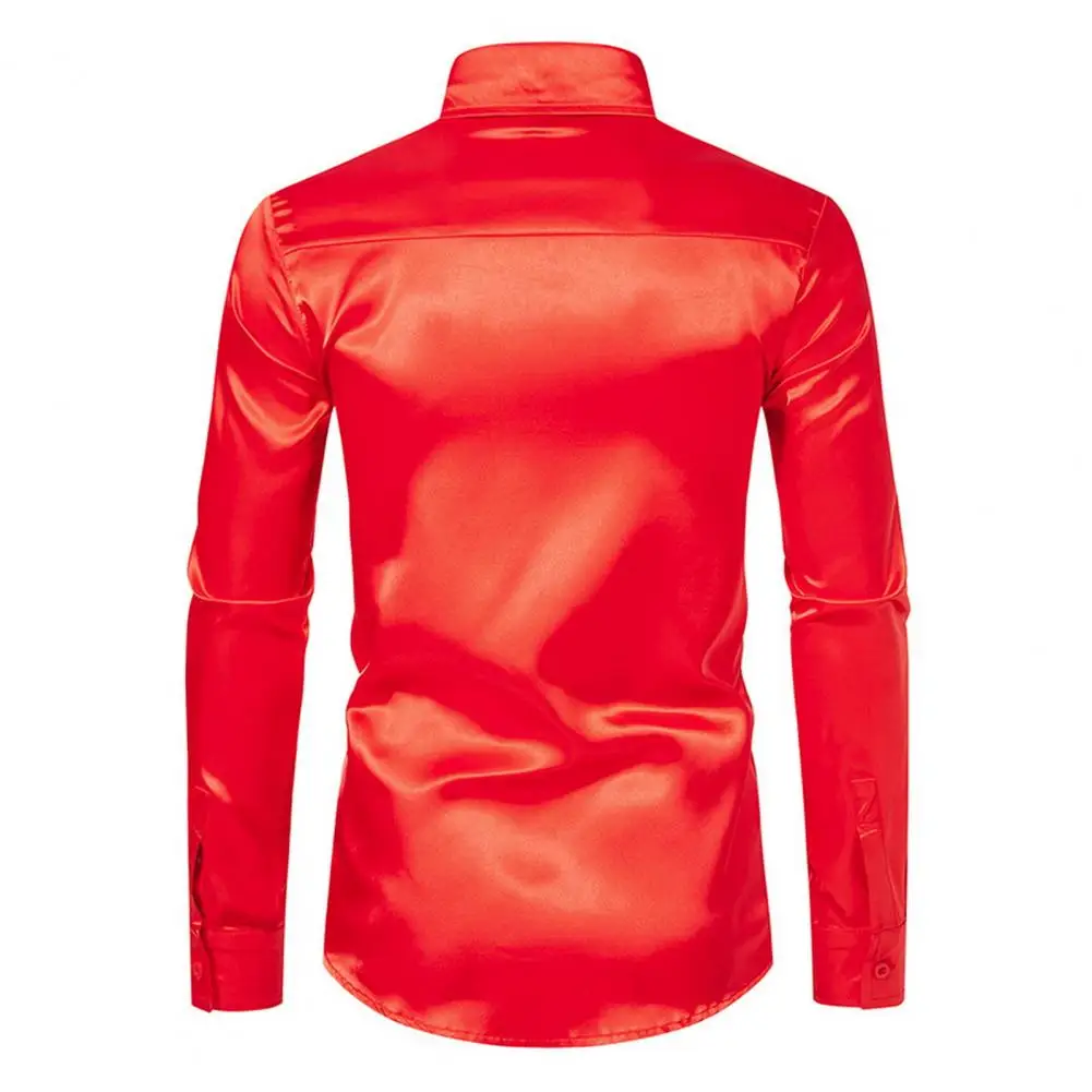 

Мужская элегантная деловая рубашка с длинным рукавом, нарядная, для офиса, вечеринок, выпускных вечеров, однобортная, с отложным воротником, прямого кроя