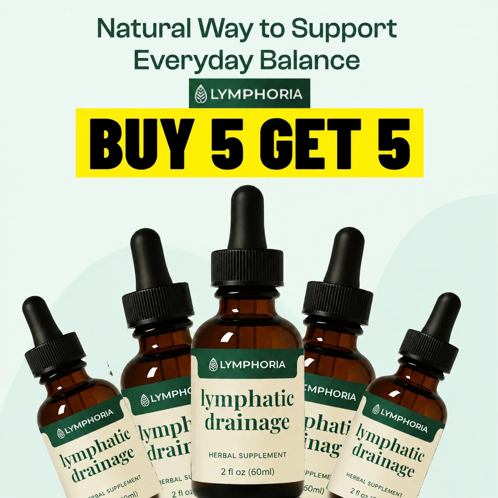 Lymphoria Lymphatic Drainage Drops 59ml Natural Herbal Supplement Liquid Support Reduce Swelling Detox Circulatory Wellness Body