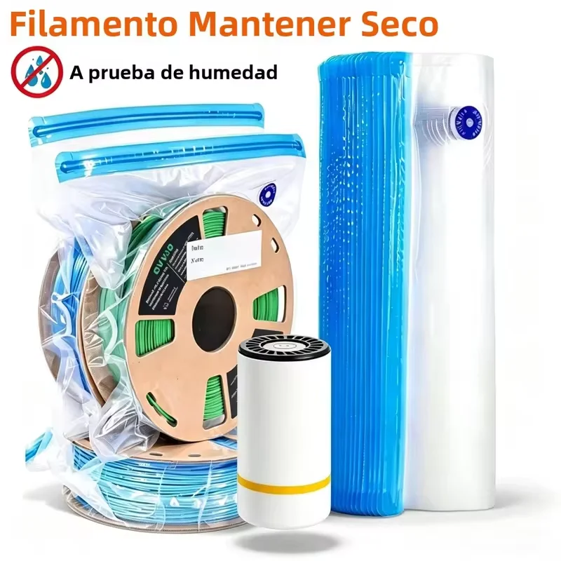 Kit sacchetti sottovuoto per la conservazione di filamenti per stampanti 3D con pompa, asciugatore riutilizzabile sigillato, a prova di umidità e polvere, per filamenti PLA, ABS, PETG. Sacchetti per