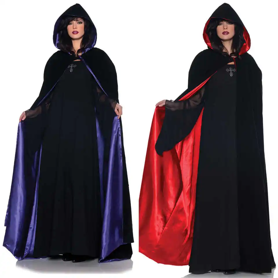 Hooded Long Wraps Cape Robes Fashion Cosplay Witch Costume Skirt Stage Performance High Quality Customized