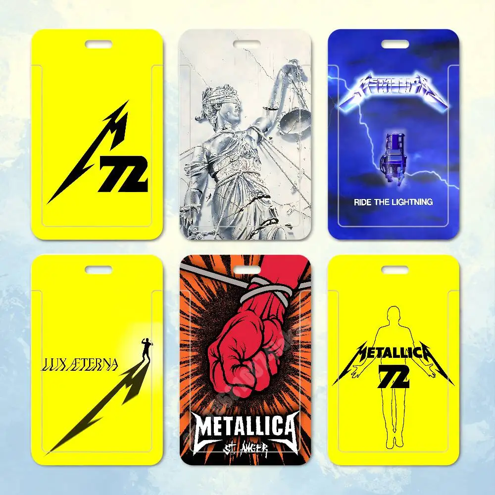 M-Metallica 72 Seasons Life Burns Faster Plastic Card Holder Student ID Card Clear Transparent Business Office Supplies