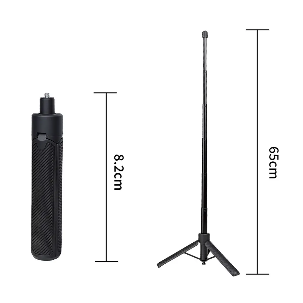 For X6 Retractable Selfie Stick Tripod 1/4 Screw Sports Camera Selfie Rod 0.65m