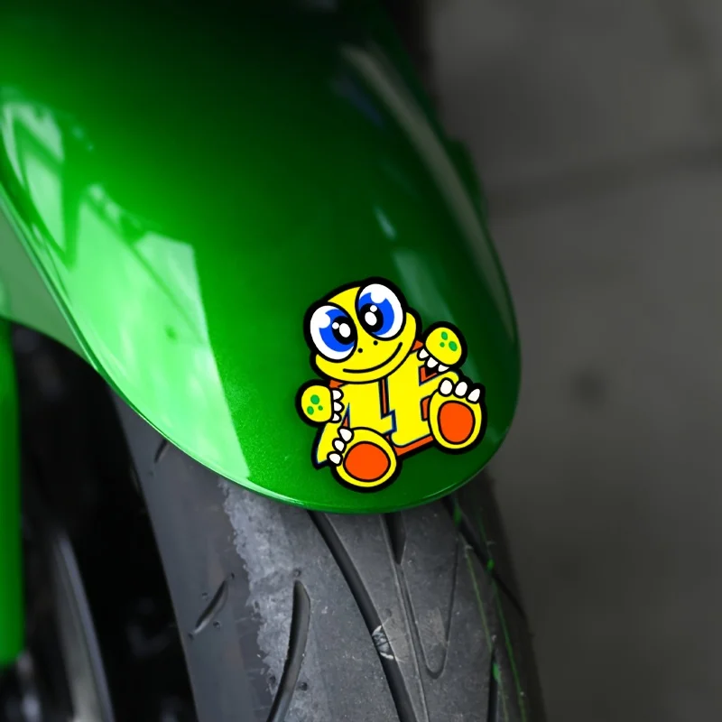 1PC "Cartoon Turtle 46 Car Sticker, Moto Racing Design Decal, Distinctive Car Accessory for Enthusiasts, Sweet Car Decor"