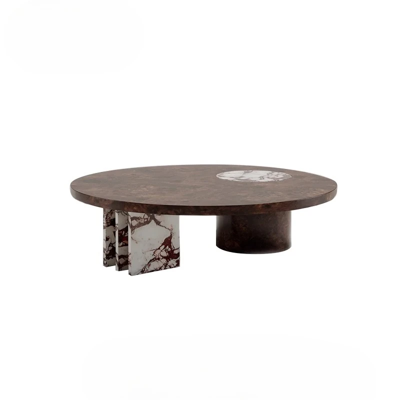 

Simple modern round marble creative combination sofa coffee table cafe high and low living room table