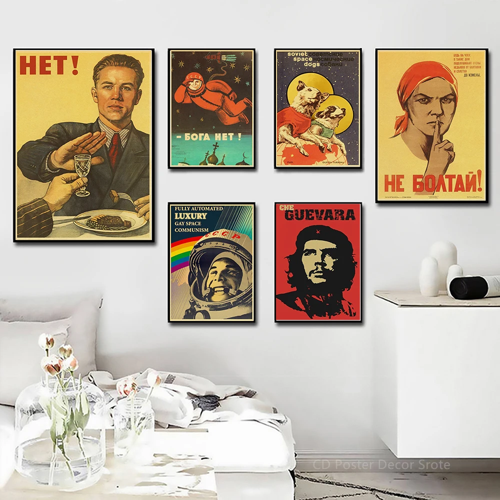 Soviet USSR CCCP Posters Celebrity Stalin Retro Kraft Paper Prints Vintage Room Home Bar Cafe Decor Aesthetic Art Wall Painting