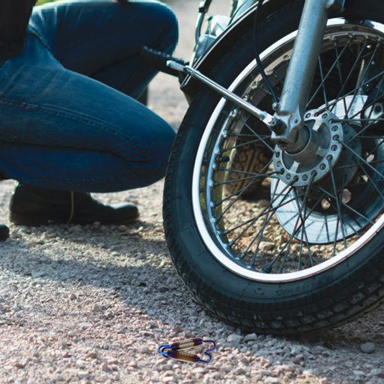 2Pcs Universal Pipe Spring for Motorcycles High Strength Metal Spring Hook Muffler Mounting Accessory Improved Vibration