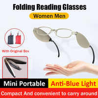 Compact Mini Folding Reading Glasses 2023 Men Portable Foldable Anti-Blue Light Anti-fatigue Full frame Ultra-light Eyewear