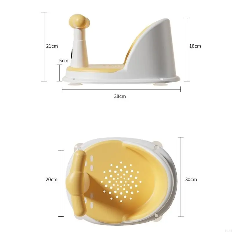 Temperature Sensing Baby Bath with Anti Tip Structure Infant Bath Chair Build In Water Temp Alert Ergonomic P31B view 6