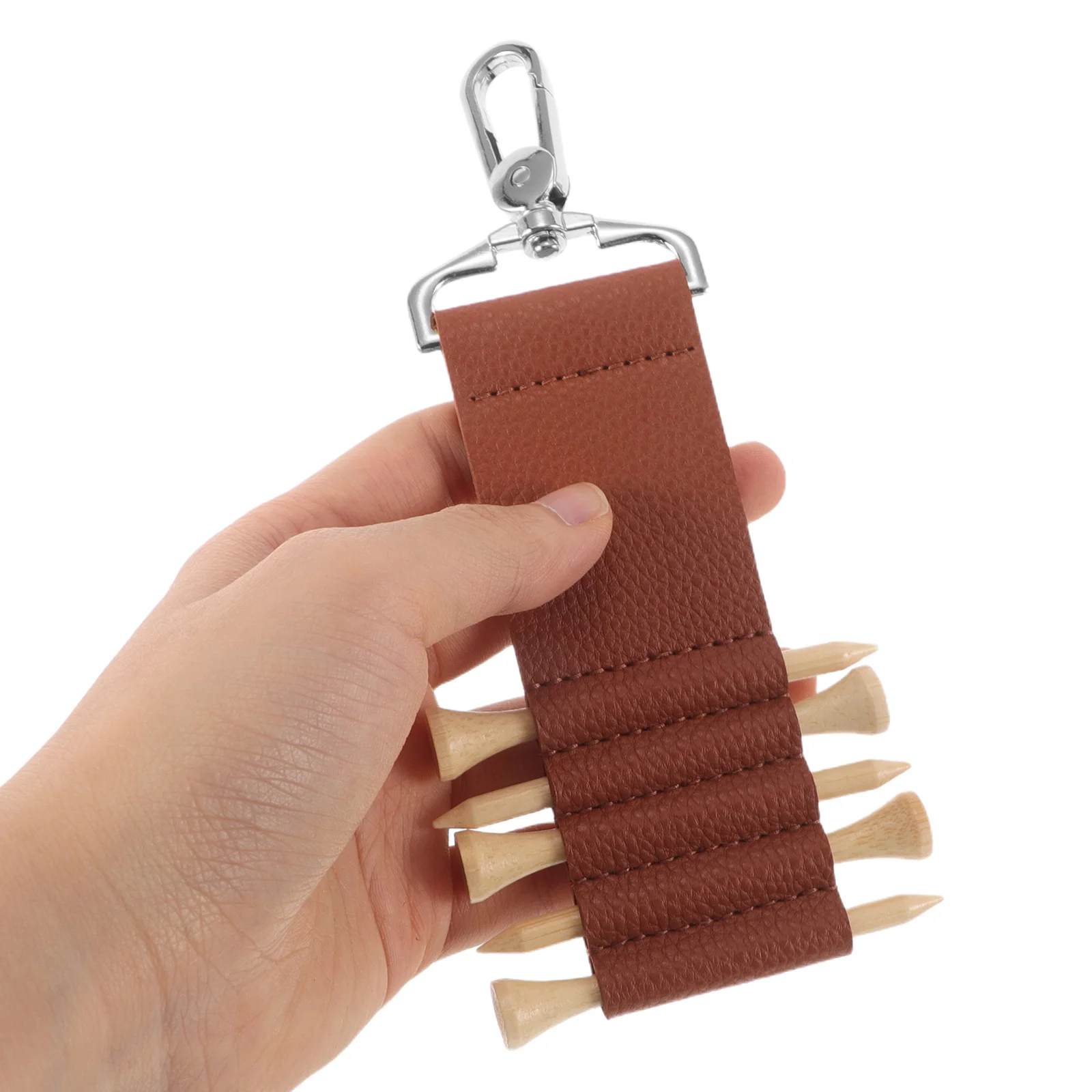 

2 Pcs Golf Nail Clips Ball Hanging Accessories Keychain Tees with Storage Holder Organizer Pu Travel