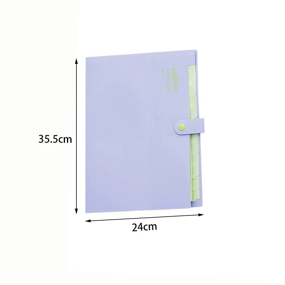 1pc A4 Plastic Portable File Folder 13 Layers Candy Colors Extension Wallet Bill Receipt File Sorting Organizer Folders