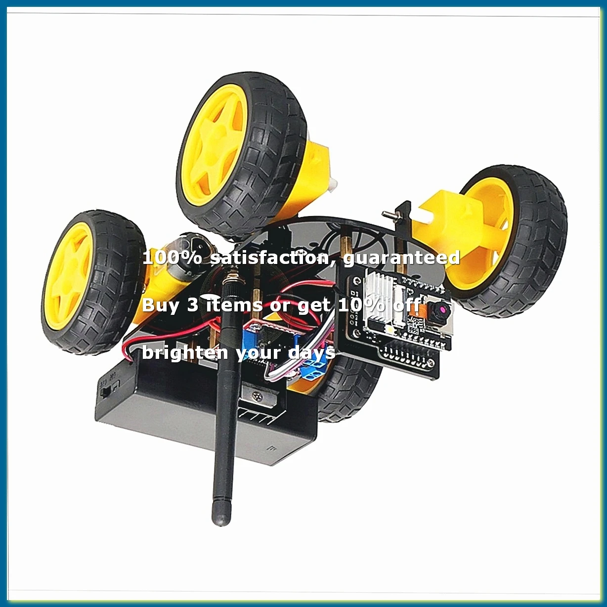 ●4WD Smart Robot Car ESP32 Camera Wifi Automation Kit for Programming ESP Robot with Antenna Learning Coding Kit-ABFB