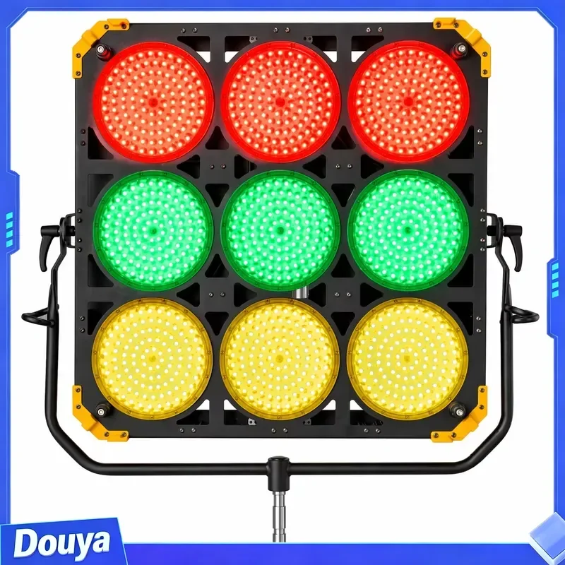 9 Head RGB LED Space Light for Film, Stage & TV Studio | Professional Multi Color Broadcast Lighting | OEM Factory