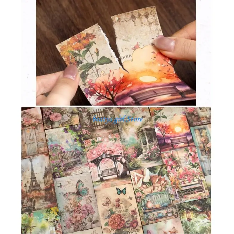 C7ab 100 folhas papel artístico para scrapbook, diário, papel fundo para scrapbooking, fazer cartão, enfeite livro