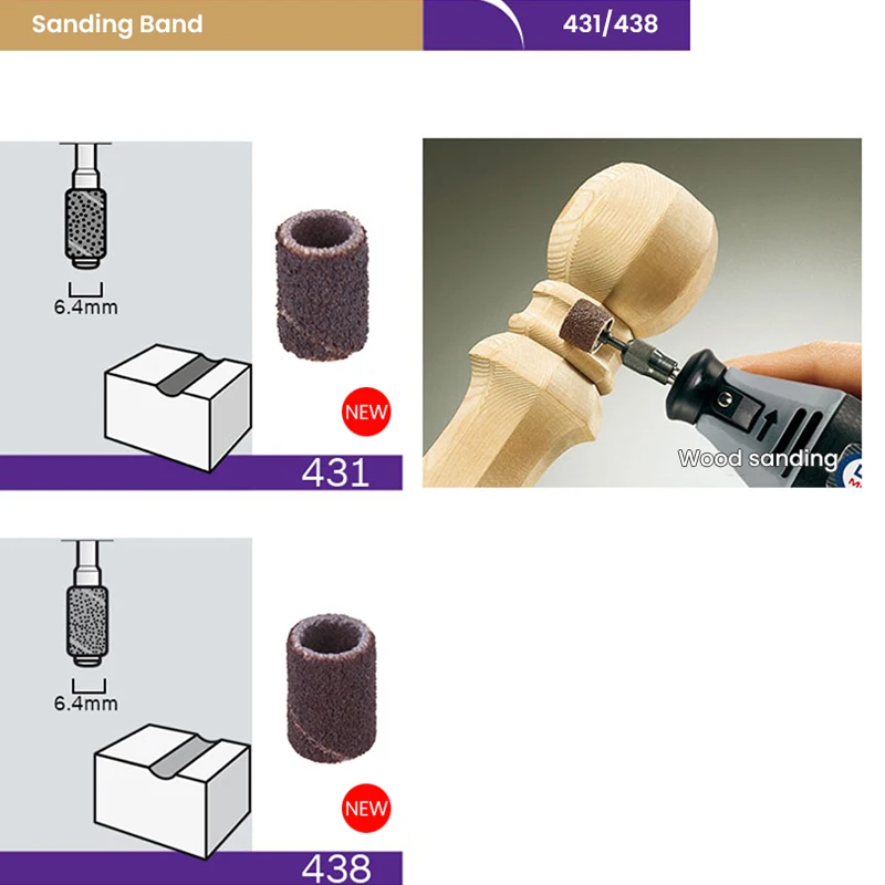 Imagem -02 - Dremel Drmp438 Kit de Lixamento Peças mm 120 Grit Abrasivo Ferramentas Rotativas Acessórios de Moagem