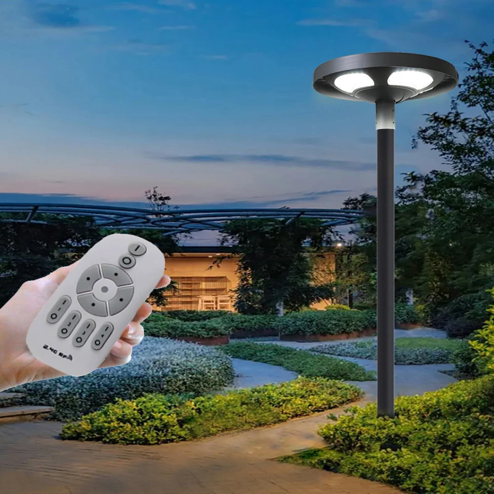 Outdoor Stadium Square Arena Solar Garden Light LED Country Yard Street Lamp with 2.4G RF Remote Control