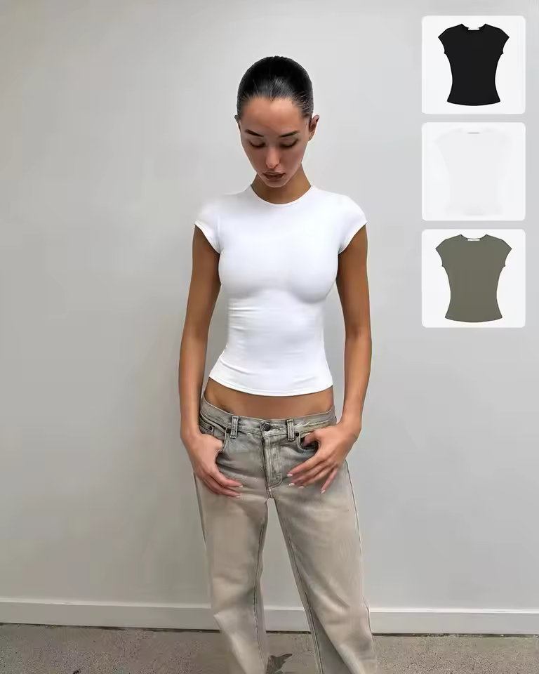 Women's Slim Fit Tank Top Summer Round Neck Tee