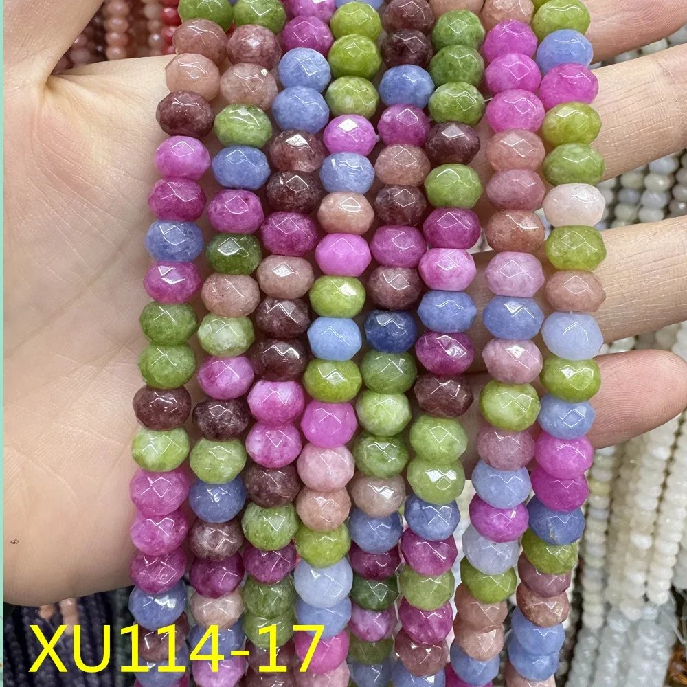 

Brazil Faceted Sapphires Wheel Beads for Women Charm 5x8mm Natural Stone Jade Accessories DIY Necklace Bracelet Earrings 15" AAA