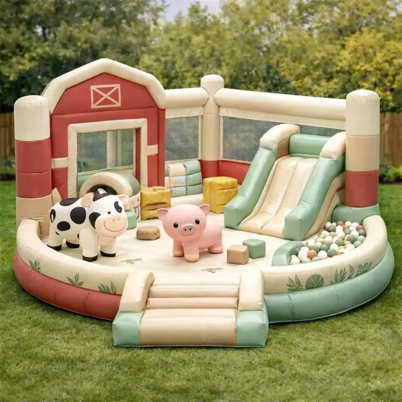 2026 New Model Farm Theme Animal Inflatable Bouncer with CE Certification 12-Month Warranty Customized Size for Backyard Use