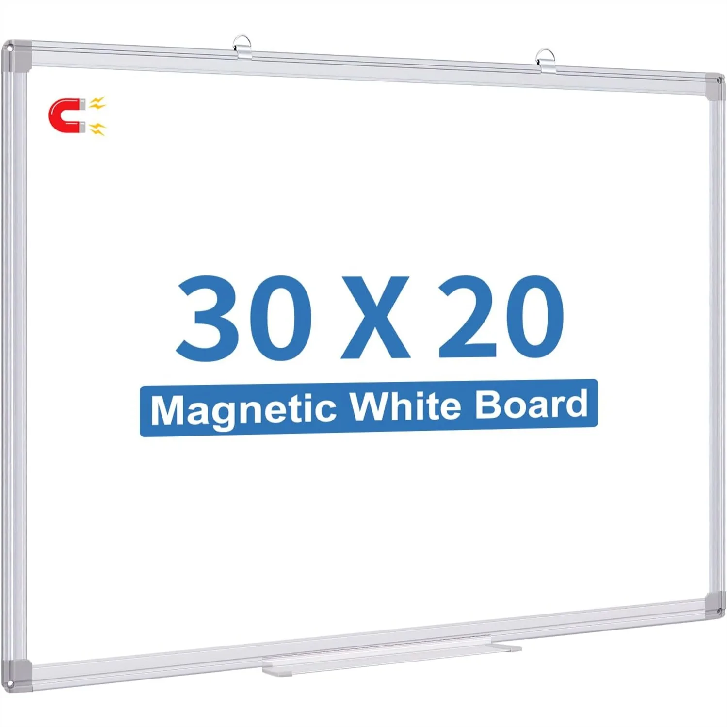 

Double Sided Magnetic Dry Erase Board 30x20 inch for Wall, Aluminum Frame Whiteboard with Hanging Kit for Office Home School