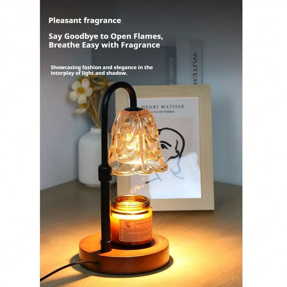 

Scented Candle Lamp Candle Heater, Night Light, Table Lamp, Romantic Atmosphere Lamp, Timing Adjustable Brightness, With Two Bu