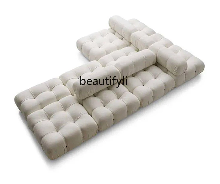 Simple Modern Module Combination Sofa French Cream Style Tofu Block Bread Sofa