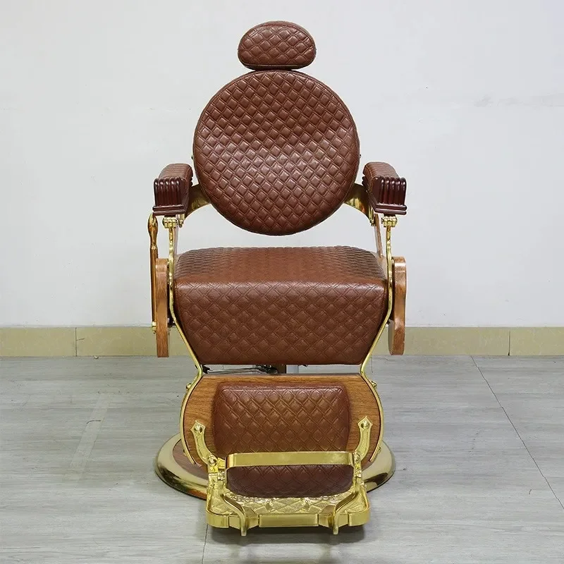 Barber hair salon chair men's oil head large chair barber shop hair salon special retro shaving trim hair chair