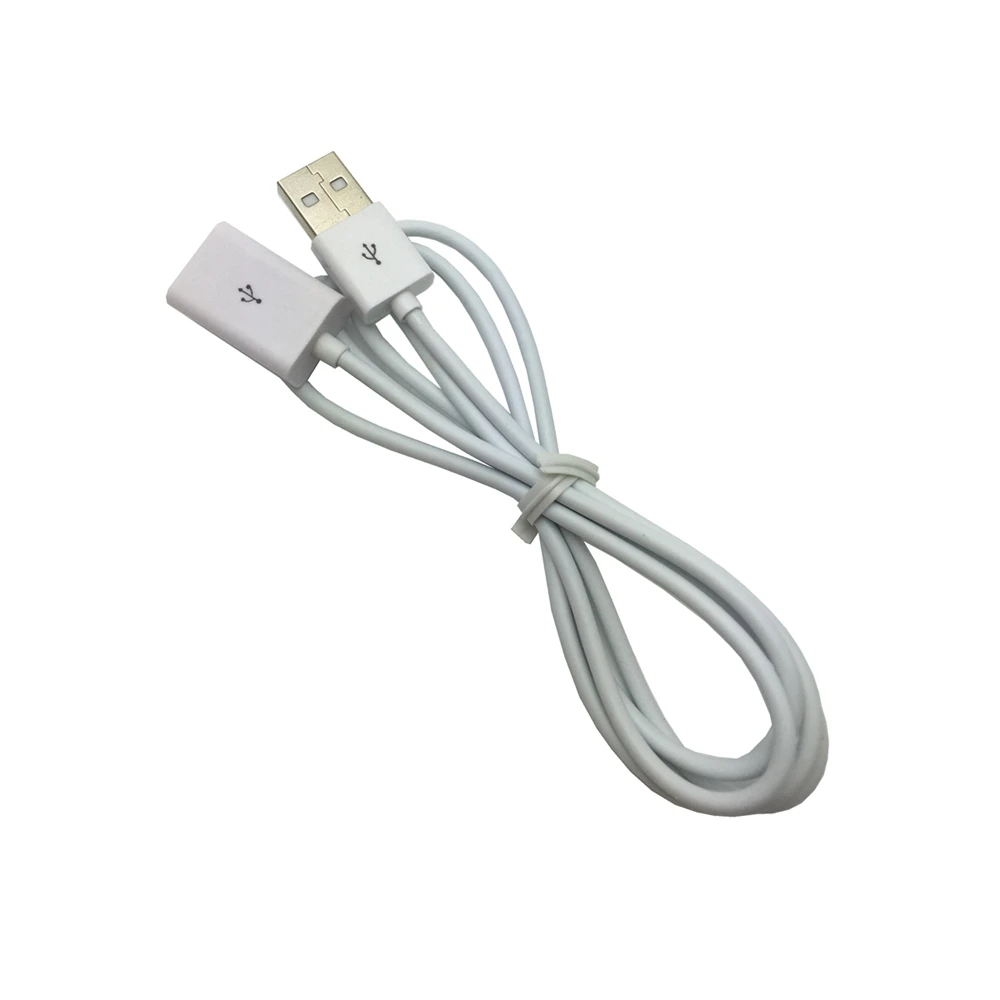 Biały metalowy przewód USB USB 2.0 rozszerzenie męskie i żeńskie kabel Adapter 1m 3 stopy