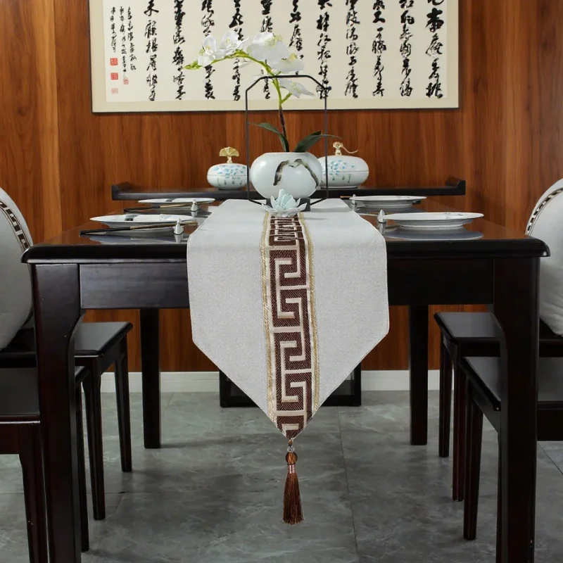 

Table Runner for Tea Ceremony, Light Luxury Table Linen Cloth Ideal for Tea Party, Coffee Table and Living Room TV Cabinet Décor