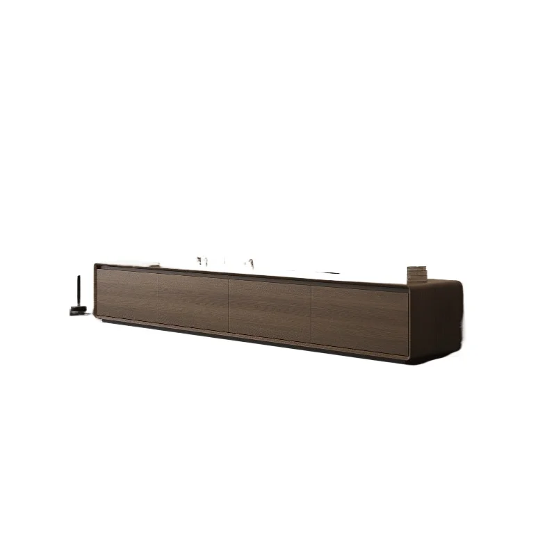 

Floor TV Cabinet Coffee Table Combination Living Room Household Solid Wood Medium Antique Walnut TV Cabinet