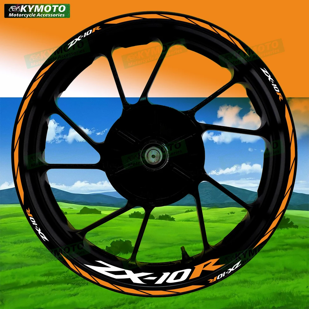 

Аксессуары для гоночных мотоциклов ZX-10R ZX10R, 17-дюймовые наклейки на передние и задние колеса, обтекатель, ступица, светоотражающие полосы, наклейки